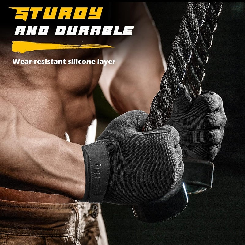 FREETOO Full-Finger Workout Gloves for Men, Padded Gym Gloves with Excellent Grip and Palm Protection - Image 3